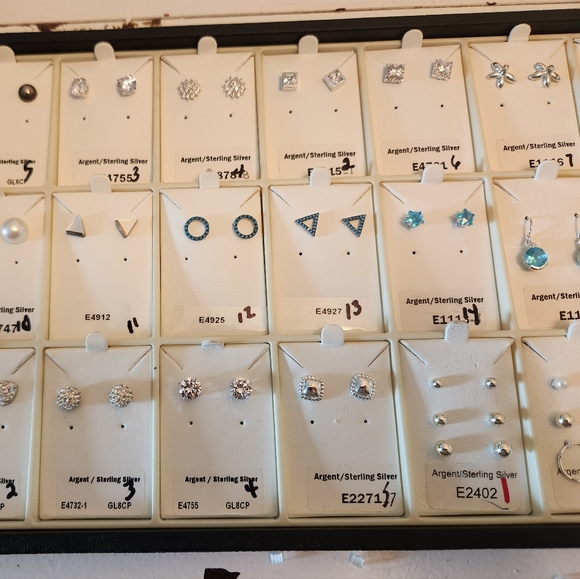 BNWOT - LOF STERLING SILVER EARRINGS (23 PAIRS) - Picture 5 of 6